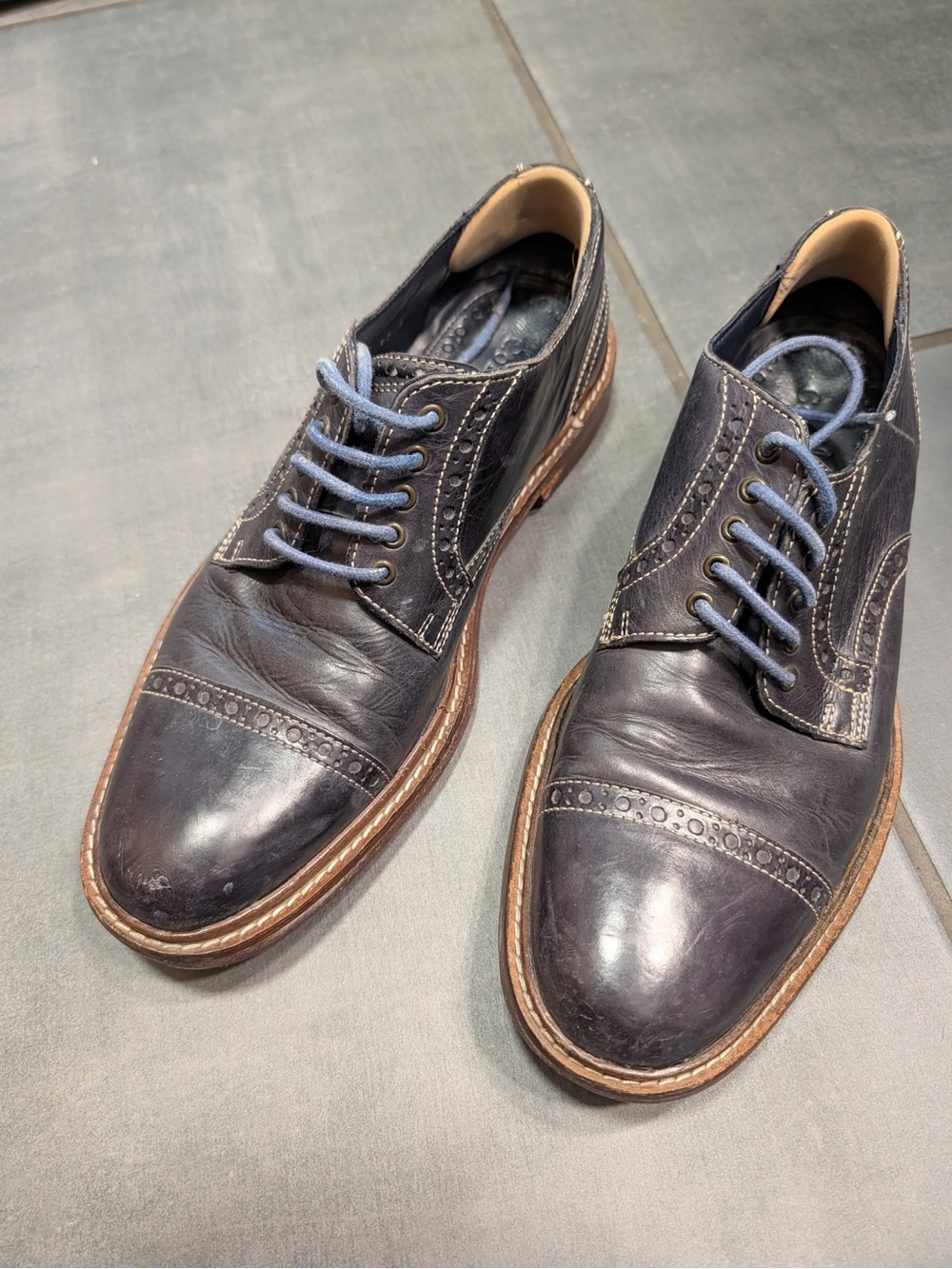 Cole Haan Mens Giraldo Luxe Cap Toe Oxford II Shoes Marine
